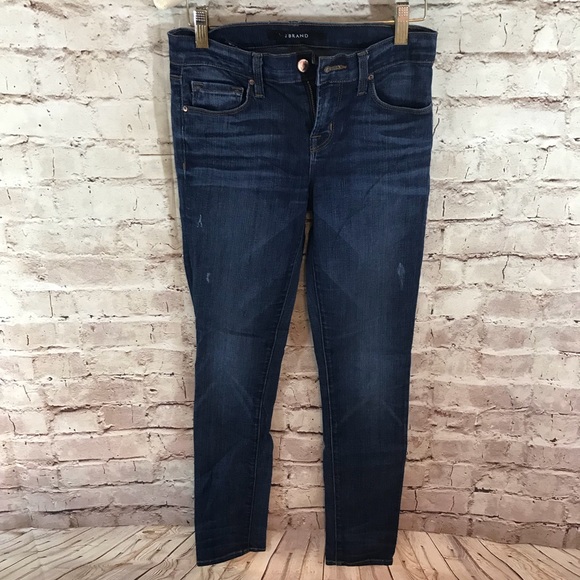 J Brand Heathered Mid Rise Blue Skinny Jeans - Picture 2 of 7
